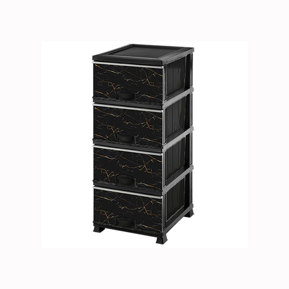Комод пластиковый Элиф (Elif) чёрный мрамор . 90х39х48. 4 секции. Одесса - изображение 1