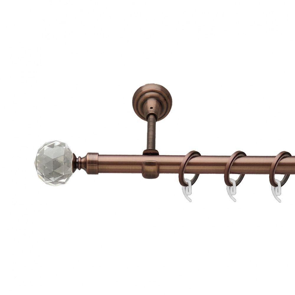 Карниз Orvit Люміера металевий однорядний відкритий гладка труба кільце фасонне металеве  Мідь 19 мм 240 см (00-00011865) Львів - фото 1