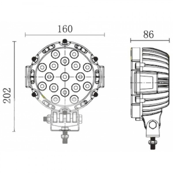Фара додаткового світла 51W BLACK/Spot спрямований промінь світла кут свічення 30° вольтаж 12-24V Харків - фото 3