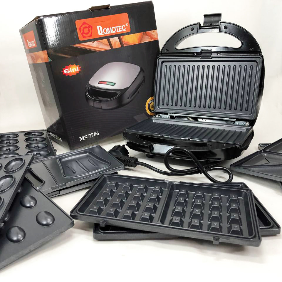 Мультипекар з пластиною для приготування бутербродів Domotec MS-7706 1000 w, Гриль електричний для дачі QB-98 Львів - фото 9