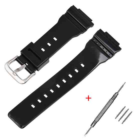 Ремінець для Casio G-Shock DW-5600 Black-Glossy SI SBR Київ