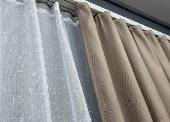 Преміальна тканина рогожка для штор “TERRA LUXE” колір бежевий 1858ш Київ