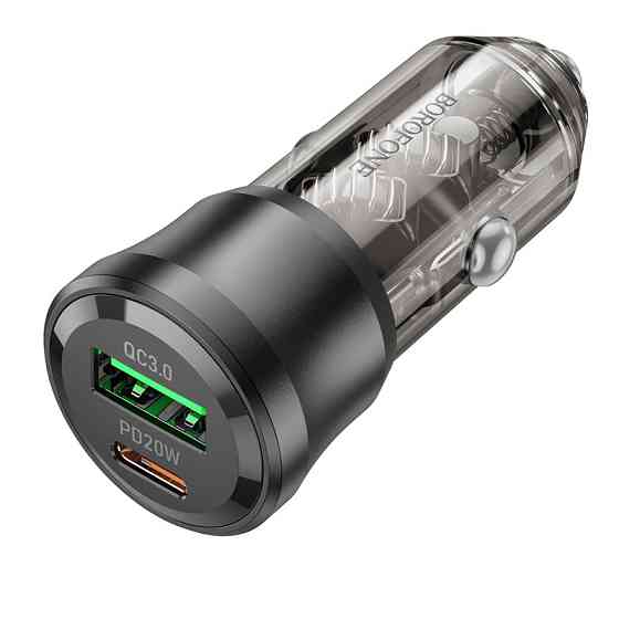 Автомобільний зарядний пристрій BOROFONE BZ25 Journey PD38W(1C1A) car charger Transparent Black Одеса