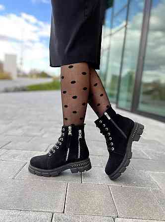MILLI GOLD Черевики жіночі MILLI GOLD чорні замша натуральна зима висота 13см розмір 37 (2748) Коломия