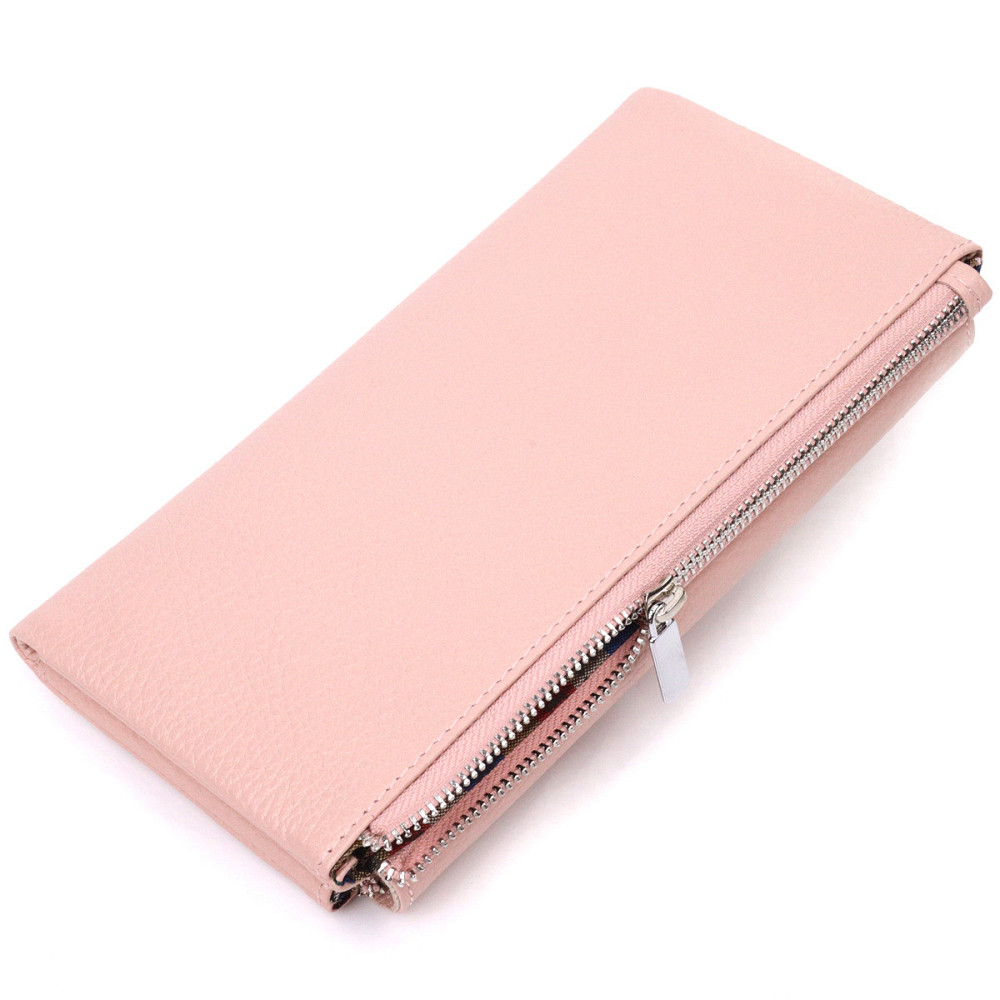 Вместительный женский кошелек из натуральной кожи KARYA 21358 Розовый Киев - изображение 2