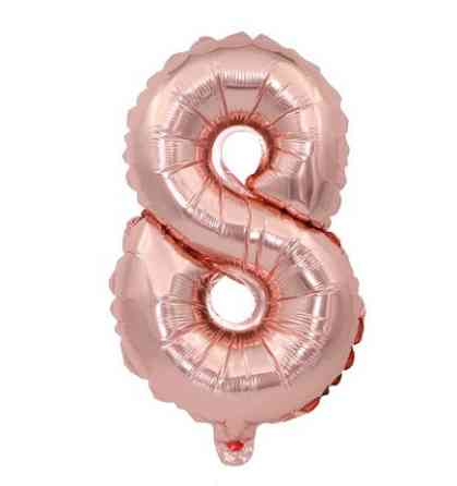 Шар цифра 8 святкова 16 дюймів рожеве золото Київ