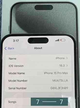 Айфон iPhone 15 Pro Max 256Gb. White Blue Titanium Киев