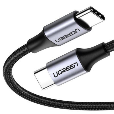 Дата кабель USB-C to USB-C 1.0m US261 3A Alum. Braid Gray\Black Ugreen (50150) Вінниця - фото 1