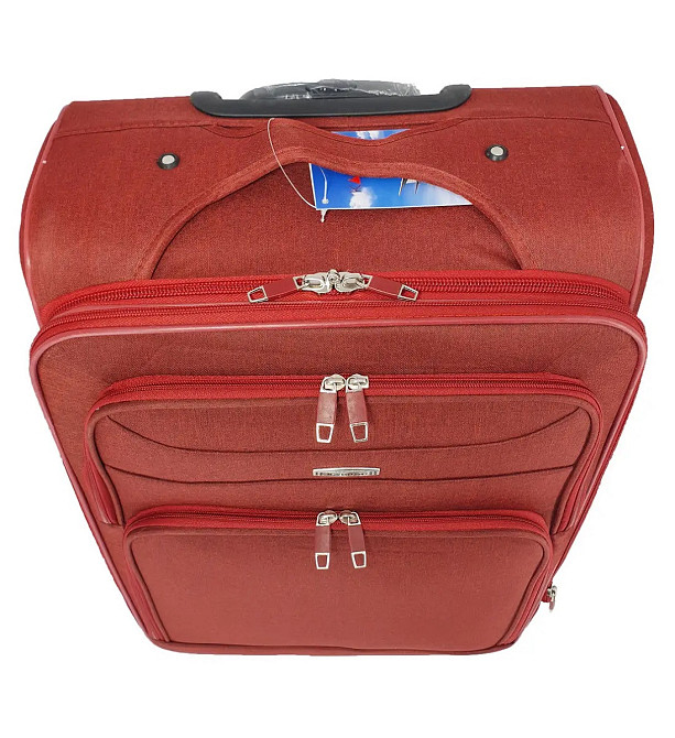 Чемодан тканевый KAIMAN 19226 средний 4 колеса бордовый Киев - изображение 4