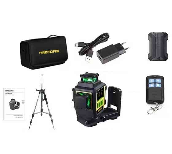 Лазерный уровень нивелир Firecore F95T-XG 4000мА 3D (12 линий) 360 со штативом 2.10м Винница
