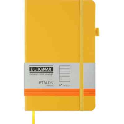 Книга записная Buromax Etalon 125x195 мм 96 листов в линию обложка из искусственной кожи Желтая (BM.291260-08) Винница