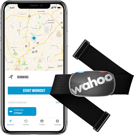 Нагрудний пульсометр Wahoo TICKR Stealth Gray, Bluetooth, ANT+, датчик серцевого ритму, 3 підключення, для спорту Київ