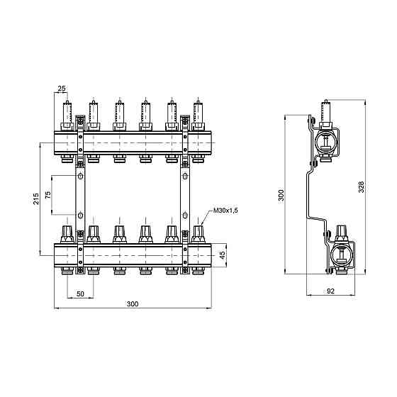 Колектор із витратами Thermo Alliance Forte 1" 6 виходів SF001W6 Київ