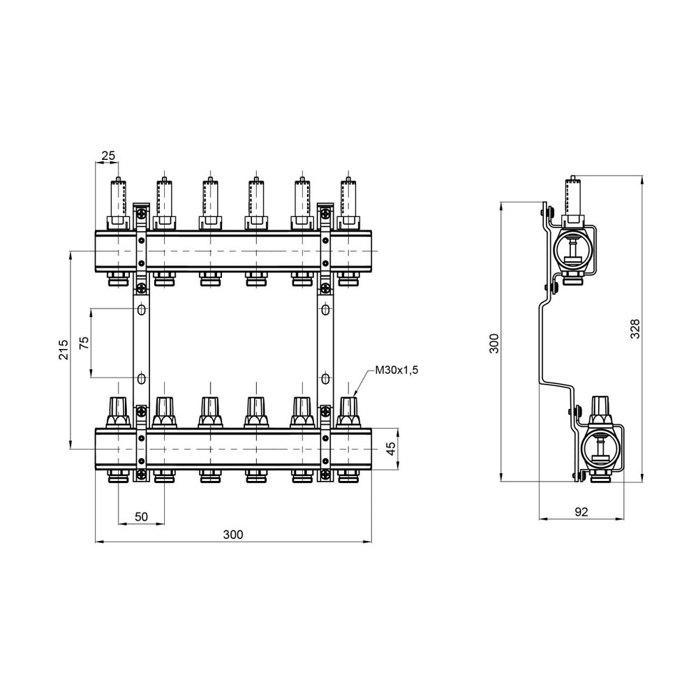 Колектор із витратами Thermo Alliance Forte 1" 6 виходів SF001W6 Київ - фото 2