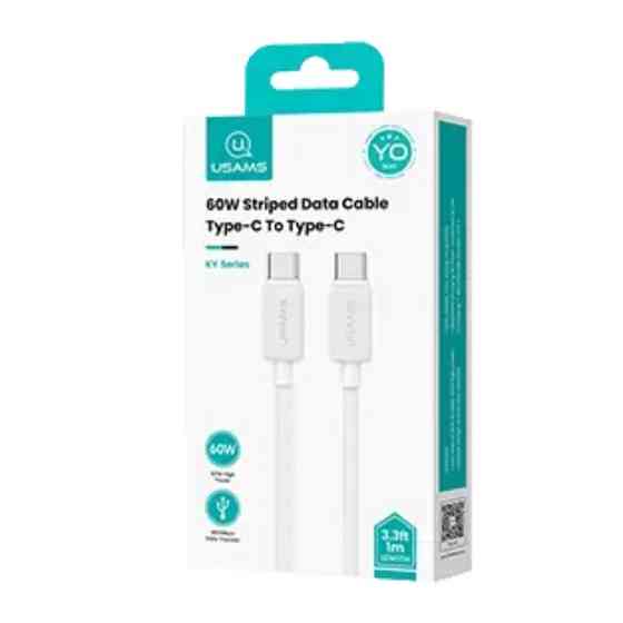 Кабель Usams 60W Type-C до Type-C 2м білий Київ