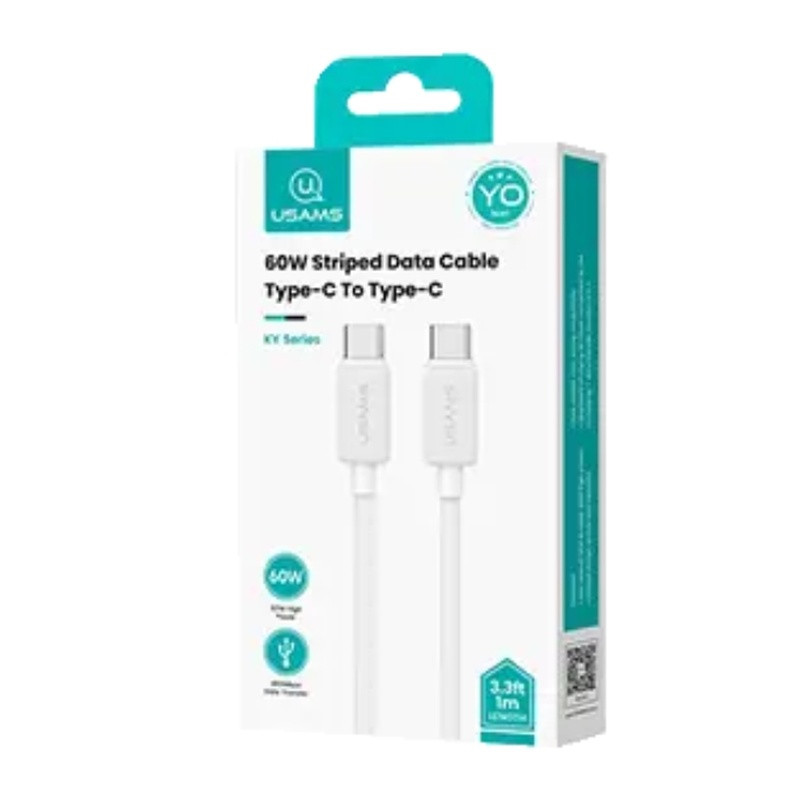 Кабель Usams 60W Type-C до Type-C 2м білий Київ - фото 2