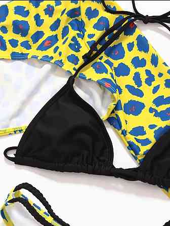 Купальник жіночий роздільний 3 в 1 Тігровий M Жовто-Синій Харків