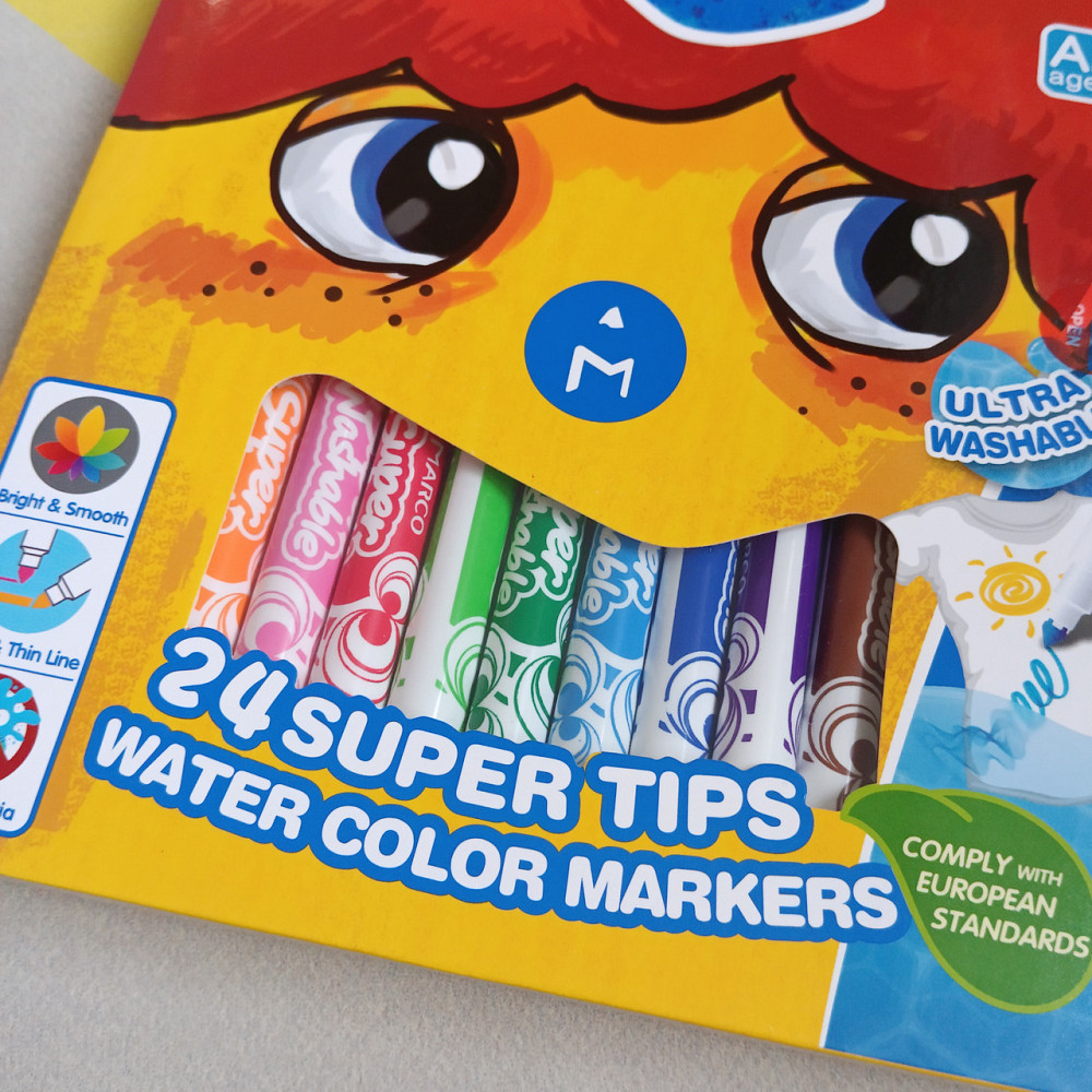 Фломастеры 24 цвета Marco Super Washable Киев - изображение 2