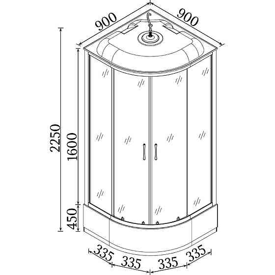 Душевой бокс полукруглый MAMRY H90MMS BRAVO (3уп.) Киев