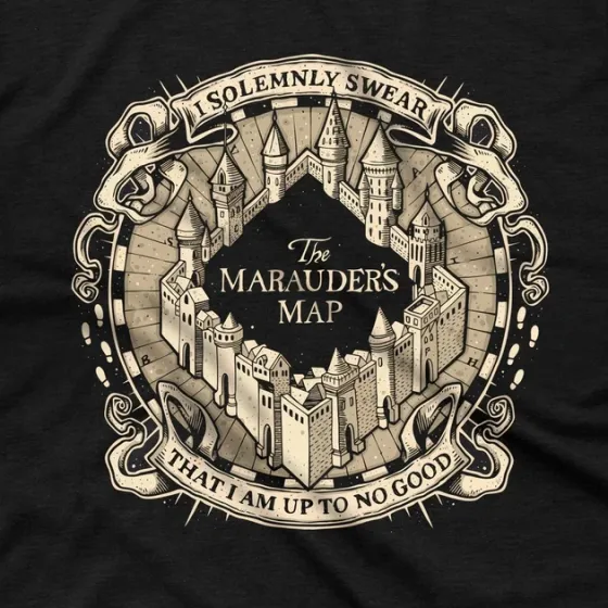 Футболка мужская с принтом Гаррі Поттер Карта Мародеров Размер 48 Anime0001 Днепр