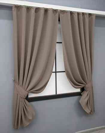 Комплект коротких штор VR-Textil Блекаут Midnight № 1673ш Капучино 140х170 см 2 шт (35-0326) Київ