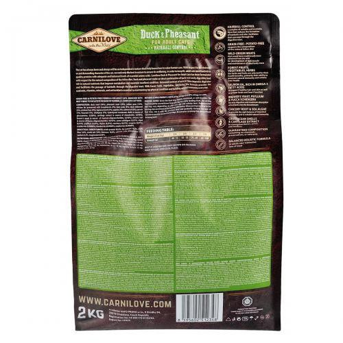 Сухой корм Carnilove Cat Hairball Control для вывода шерсти у кошек, утка и фазан, 2 кг Киев - изображение 4