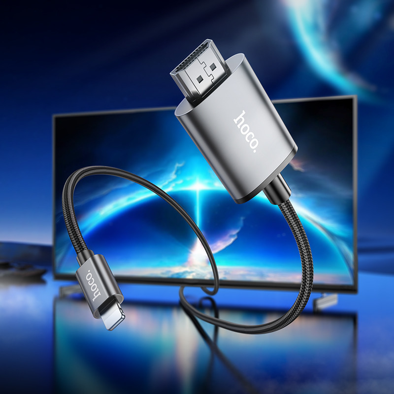 Перехідник HOCO UA27 HD on-screen cable iP to HDTV Metal Gray Одеса - фото 20