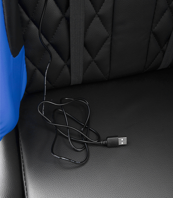 Геймерське комп'ютерне крісло з масажером, ергономічними подушками та підставкою для ніг, Чорний/Синій (G900) Київ - фото 9