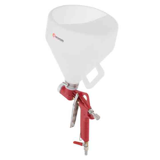 Розпилювач штукатурний пневматичний, форсунки: 4, 6, 8 мм, верхній пластиковий бачок, 7000 мл, 3-6 атм INTERTOOL PT-0402 Київ