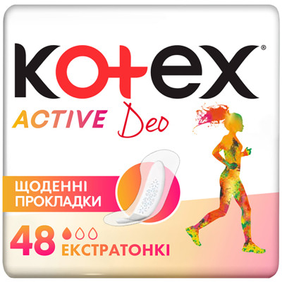 Щоденні прокладки Kotex Active Deo Extra Thin 48 шт. (5029053547886) Вінниця - фото 1