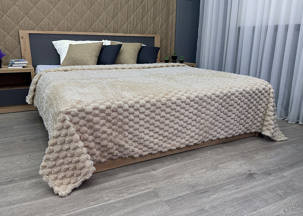 Плед-покривало 210х210 см (+-5см) Соти Світло-бежевий (87-204) Київ - фото 2