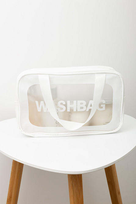 Прозора сумка-косметичка з ручками Washbag White 25см Вінниця - фото 2