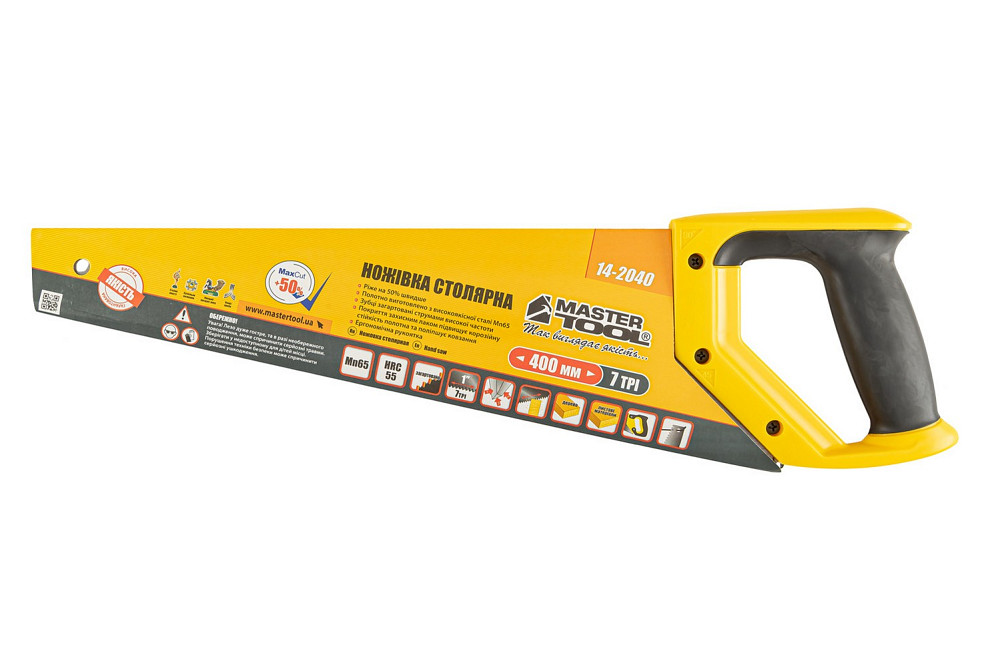 MASTERTOOL Ножівка столярна MASTERTOOL 7TPI MAX CUT 400 мм загартований зуб 3-D заточування пол Киев - изображение 3