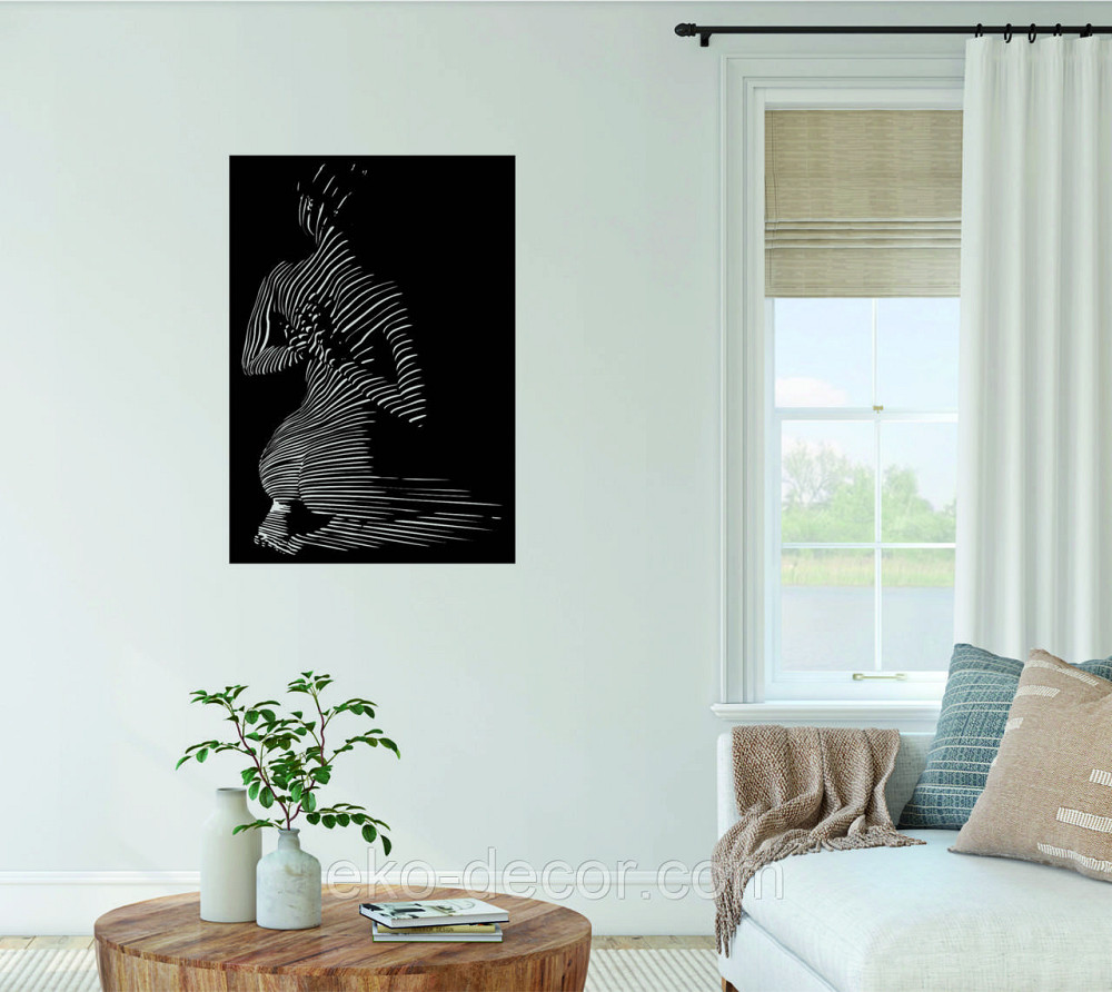Декоративне настінне Панно «Жіноче тіло», Декор на стіну 110*76 см, Чорний Київ - фото 7