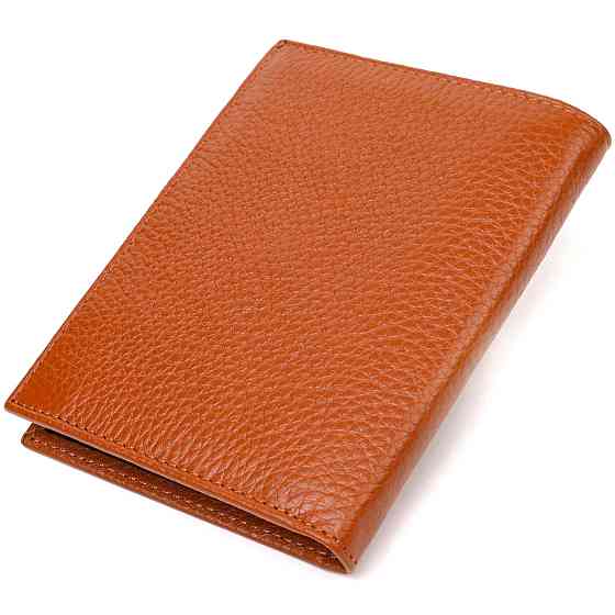 Стильный мужской кошелек вертикального формата из натуральной кожи Рыжий (CANPELLINI) Киев