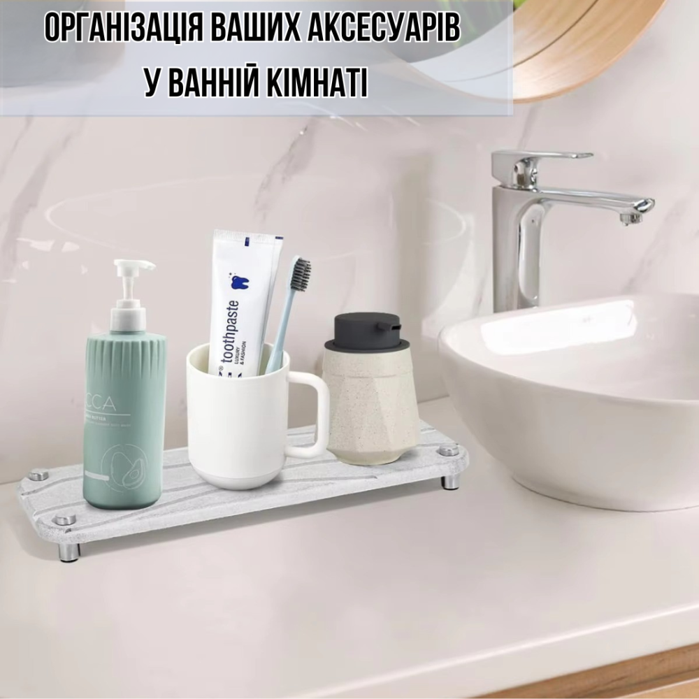 Подставка универсальная для раковины в ванную комнату,кухню,гостиную,каменная из диатомита светло-серая Каменец-Подольский - изображение 5