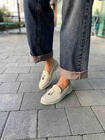 Mermaid Стильні жіночі лофери з натуральної замші світло-бежеві весна-осінь (6048) р. 36-41 / З Коломия