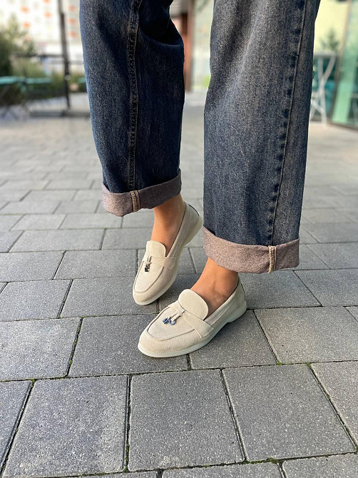 Mermaid Стильні жіночі лофери з натуральної замші світло-бежеві весна-осінь (6048) р. 36-41 / З Коломия - фото 4