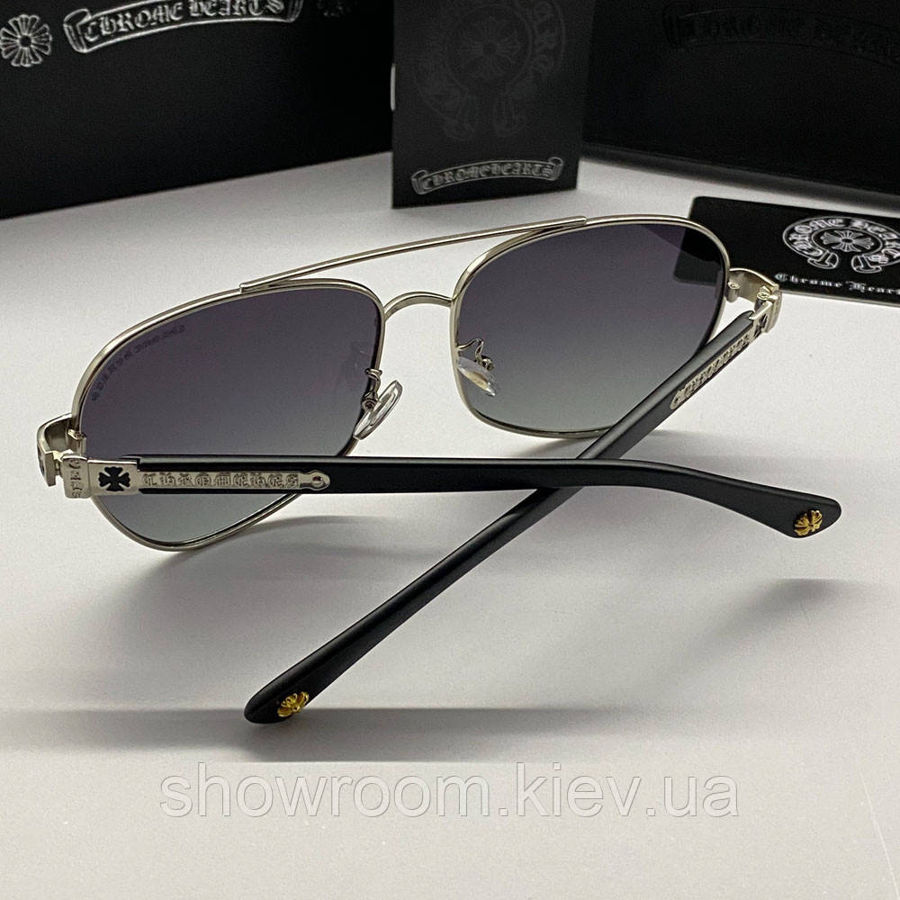 Чоловічі сонцезахисні окуляри Chrome Hearts 5078 silver Київ - фото 4