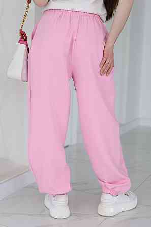 Жіночі широкі штани джогери "Flavio" Норма та батал Рожевий, 54-56 Київ