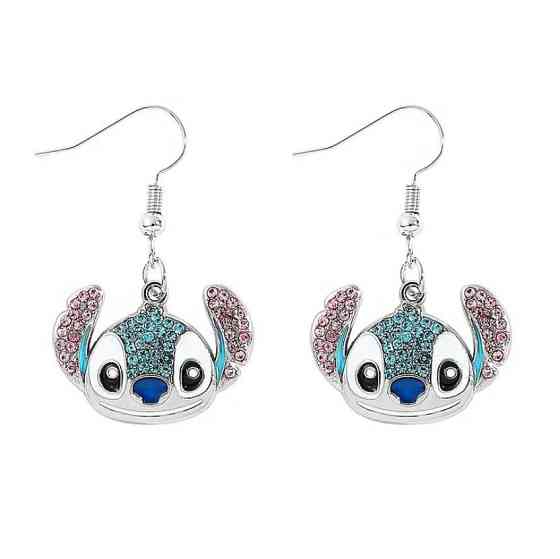 Сережки «Стіч» з кристалами – яскраві підвіски Київ