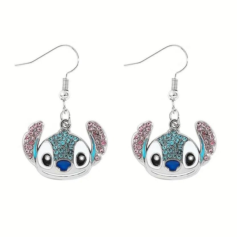 Сережки «Стіч» з кристалами – яскраві підвіски Київ - фото 1