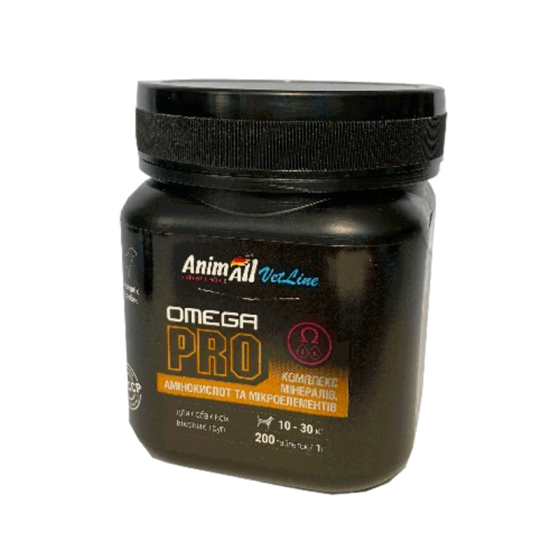 Вітаміни AnimAll VetLine Omega PRO для середніх порід собак, 200 таб Київ