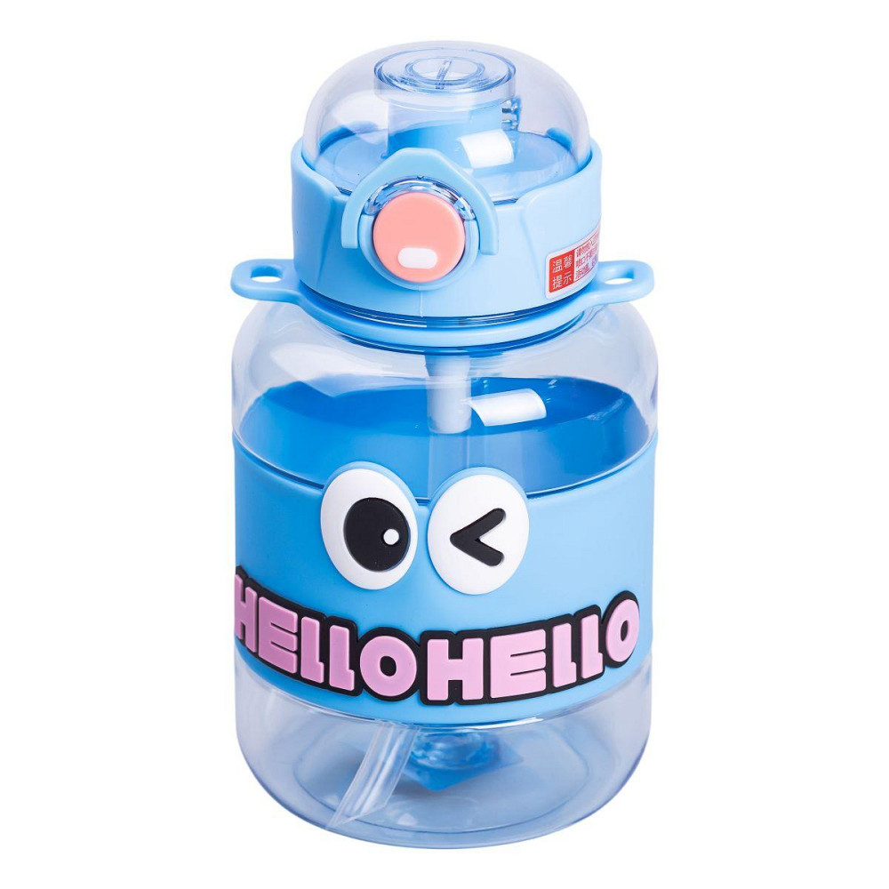 Детская бутылка для воды с трубочкой и ручкой, синяя Киев - изображение 3