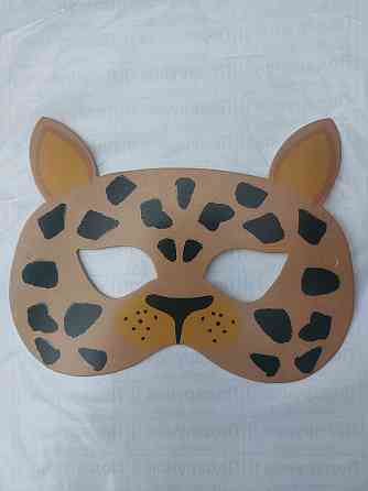 Дитяча маска Гепард із картону 18 на 14 см коричнево-чорний Київ