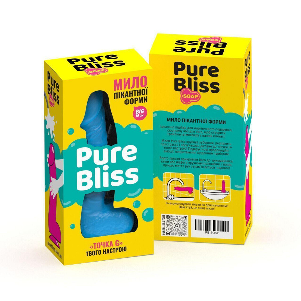 Крафтовое мыло-член с присоской Pure Bliss BIG Blue, натуральное Sex Aura Киев - изображение 8