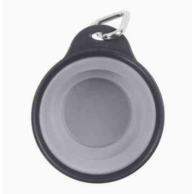 Посуд для собак Dexas Дорожня складна миска Тревел Кап з карабіном мала 240 мл (світло-сіра) (0084297309152) Вінниця
