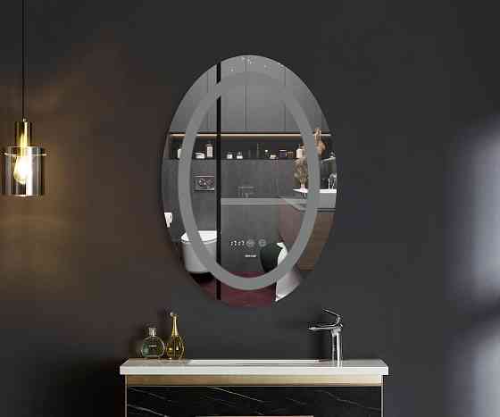 Зеркало Mixxus PLAIN MV02-60x80 с Led Touch, Anti-fog, димером, регулятором яркости, часами (MI6933) Киев