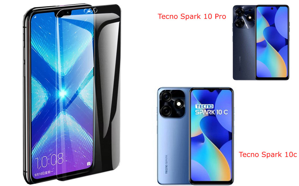 Защитное стекло NeoGlass для Tecno Spark 10 Pro (KI7), Spark 10c – ультрапрозрачное и устойчивое Киев - изображение 2