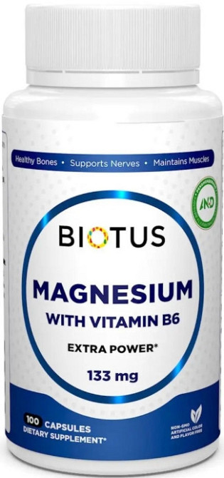 Магний и витамин В6 Biotus Magnesium with Vitamin B6 100 капс Киев - изображение 1